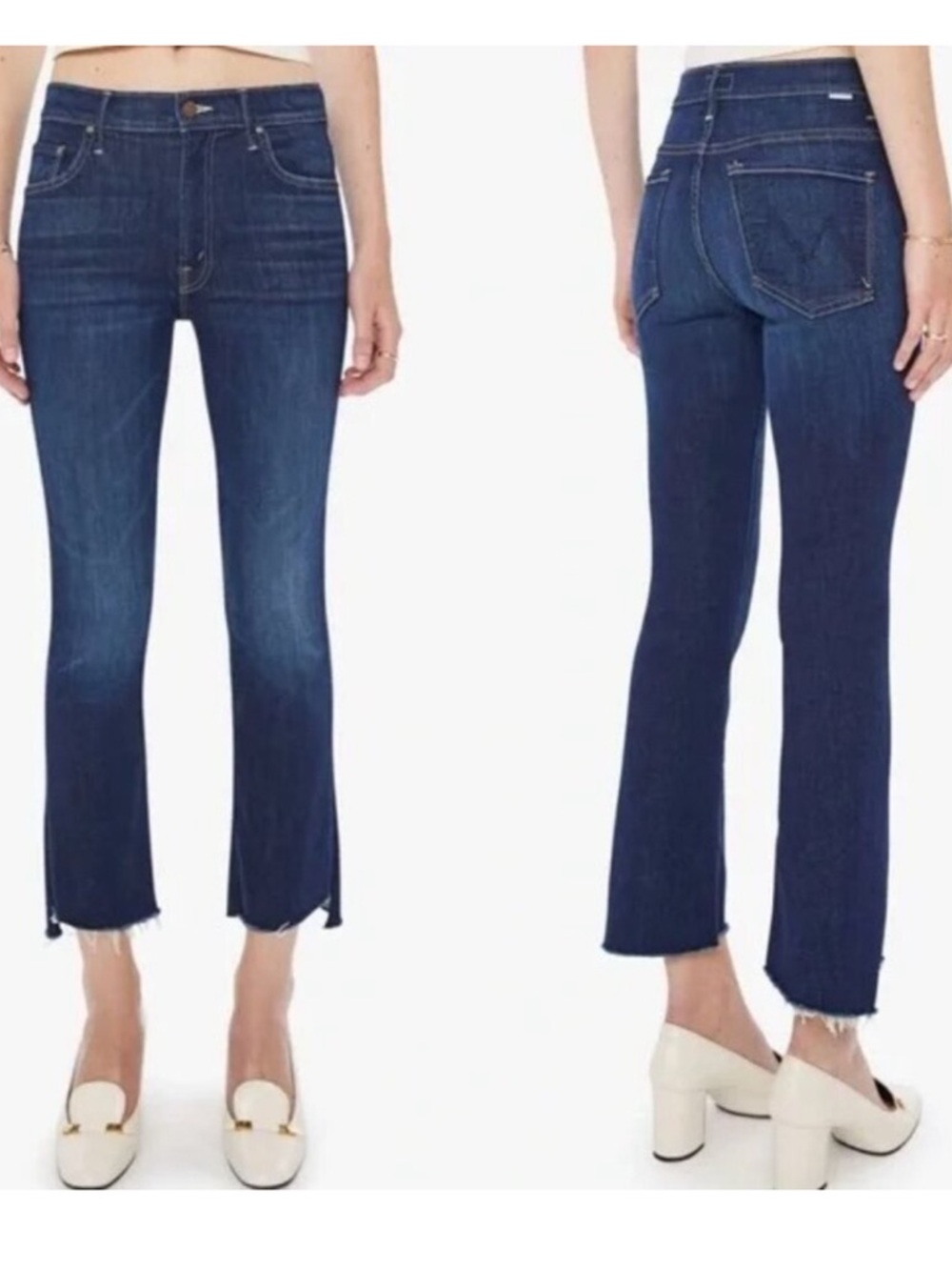 NEW MOTHER the insider crop step fray tongue and chic High-Rise Jeans 23